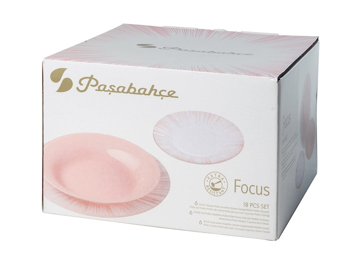 Servizio tavola 18 pezzi Focus Rosa Pasabahce