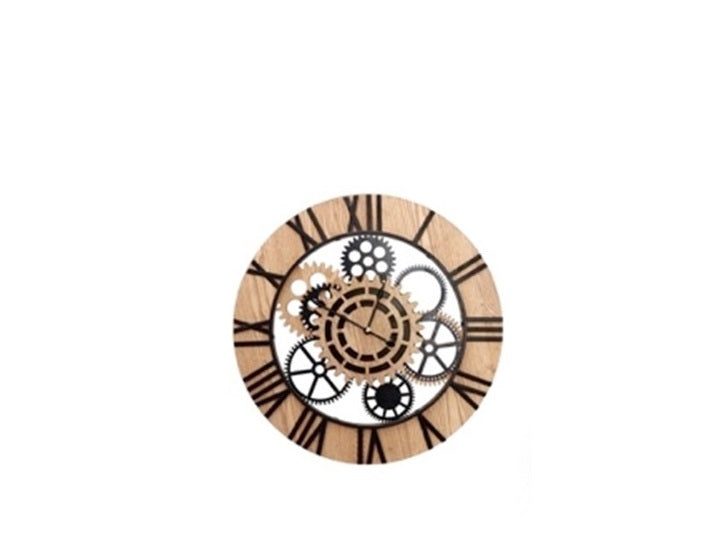 Orologio ingranaggi da parete in ferro e legno 55cm Ad Trend