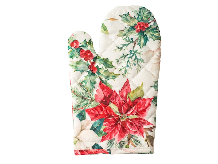 Guanto forno cotone 27x17 Xmas flower H&H Life Style