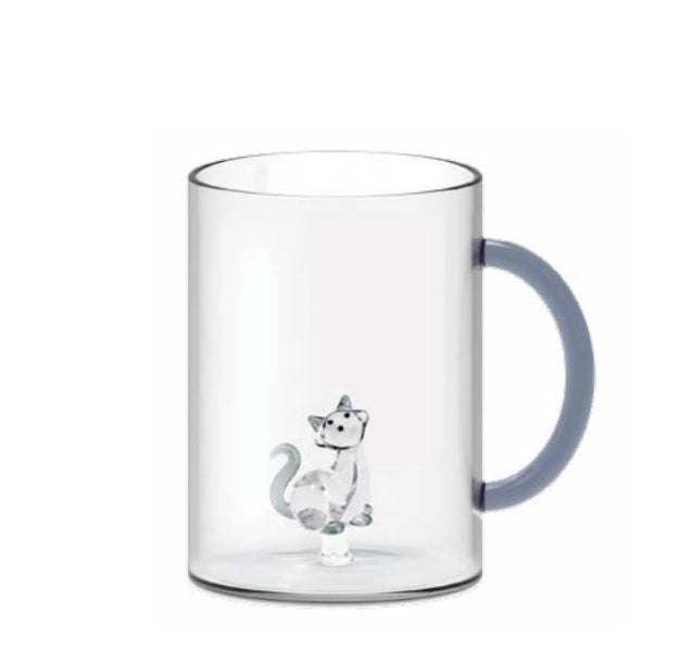 Tazza mug in vetro borosilicato con soggetto Gatto WD Lifestyle