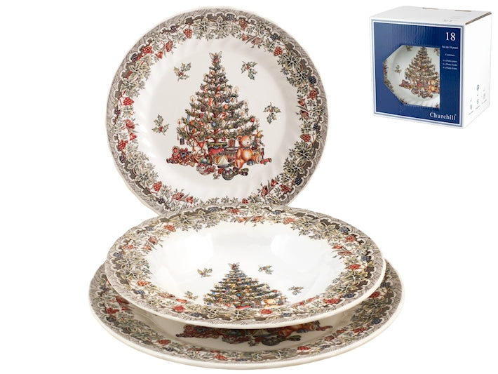 Servizio tavola decoro Natale 18pz etw Seasons Greetings Churchil