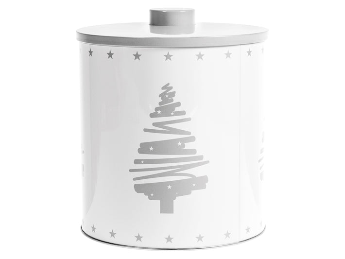 Biscottiera Natale tonda e in latta decoro albero cm 16x20 h lt 3, firmata H&H Lifestyle | Acquista su Un Amore di Casa Shop