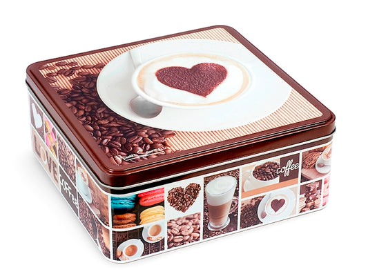 Scatola quadra Coffee Love in latta cm 15x6 h Home