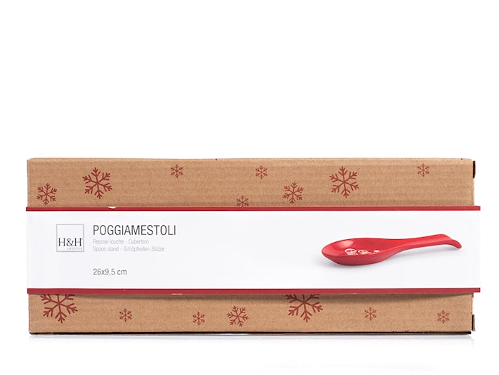 Posamestolo in ceramica decoro Natale colore rosso H&H Lifestyle