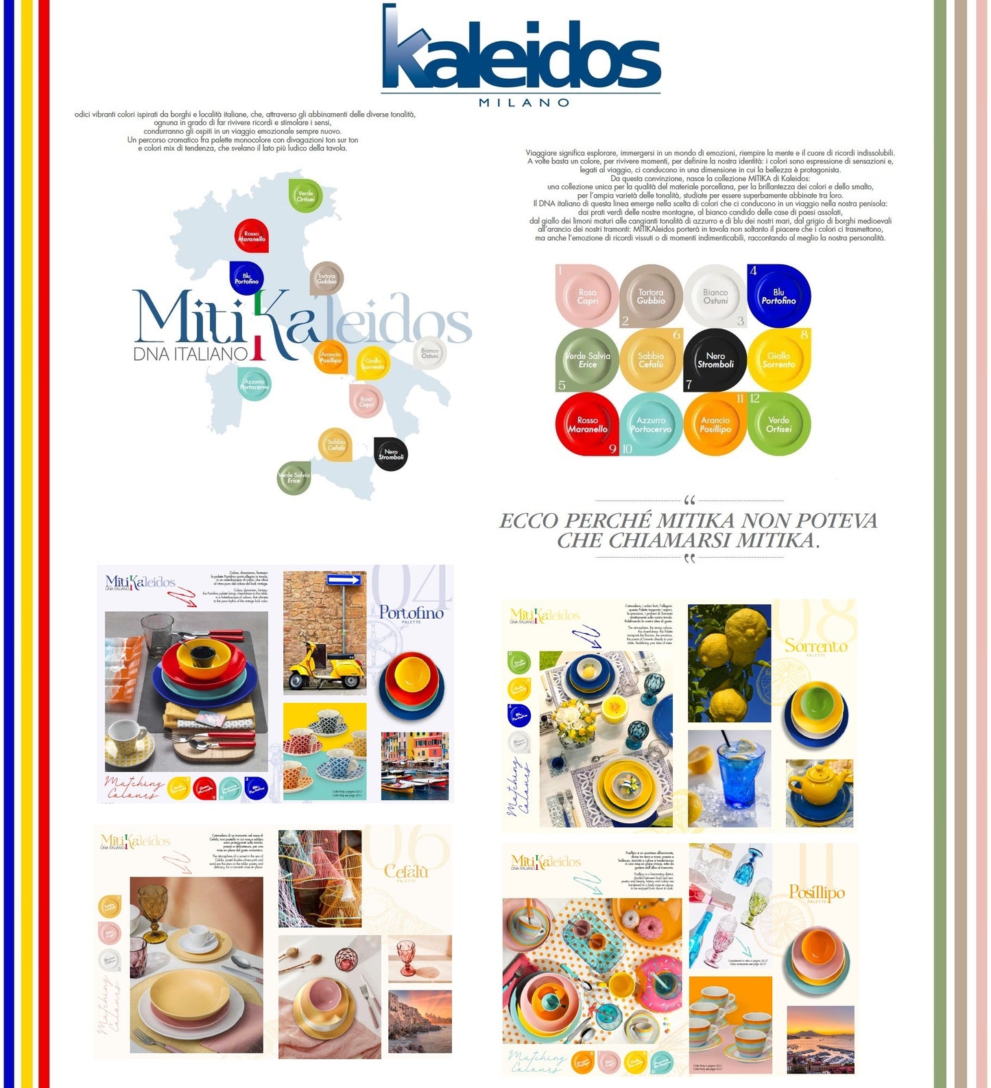 Servizio 18pz tavola Cucina Mitika Multicolor Kaleidos